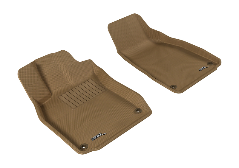 Audi S6 Floor Mat Set - Front - 3D MAXpider - Kagu - Tan - `05-`11